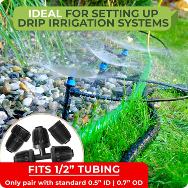 Ideal for setting up drip irrigation systems and compatible with 1/2